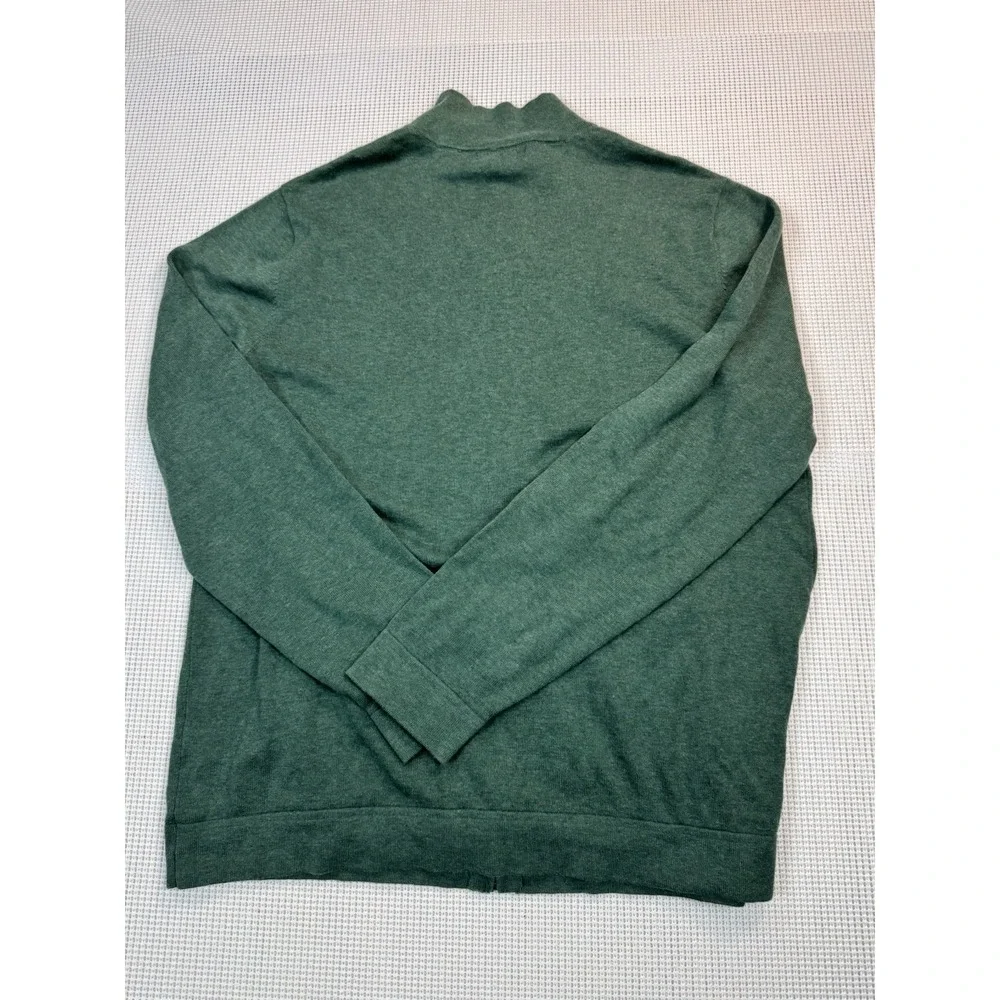 (557)Banana Republic Full Zip Sweater Mens Large Green 100% Cotton Casual Jacket